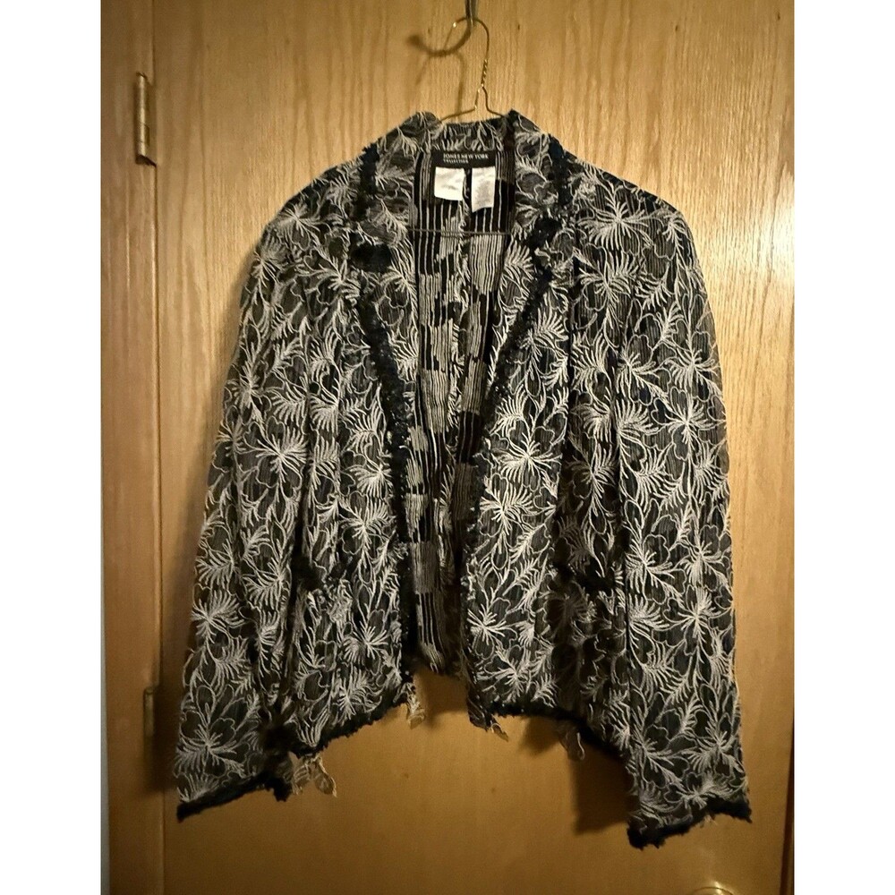 Jones New York Blazer Jacket size 16 Royalcore Career Cropped Womens Office wear